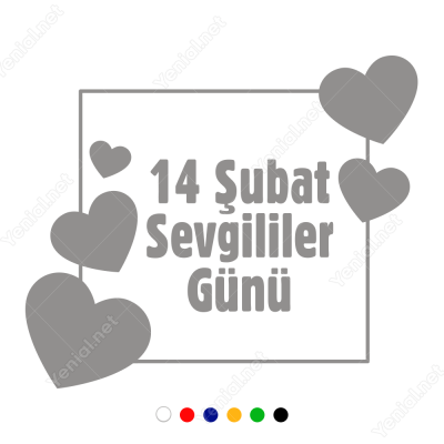 14 şubat Sevgililer Günü Çok Kalpli Sticker