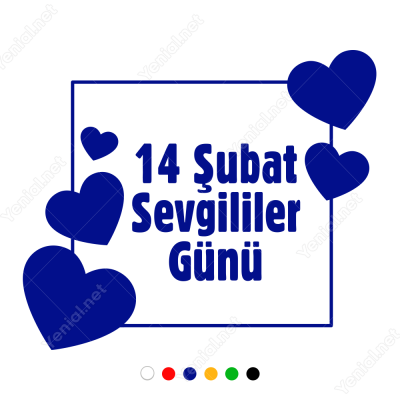 14 şubat Sevgililer Günü Çok Kalpli Sticker
