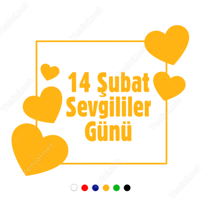 14 şubat Sevgililer Günü Çok Kalpli Sticker