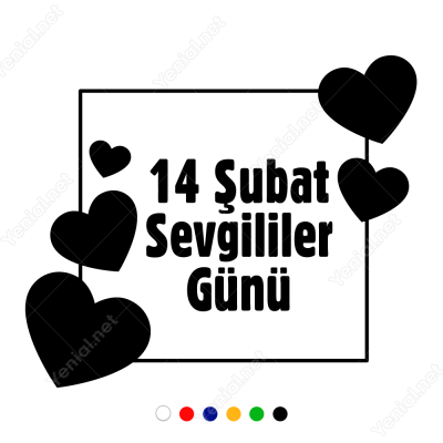 14 şubat Sevgililer Günü Çok Kalpli Sticker