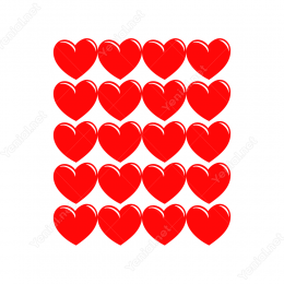 14 Şubat Sevgililer Günü Kalp 20 Adet (15cm) Sticker Yapıştırma
