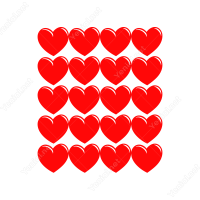 14 Şubat Sevgililer Günü Kalp 20 Adet (5cm) Sticker Yapıştırma