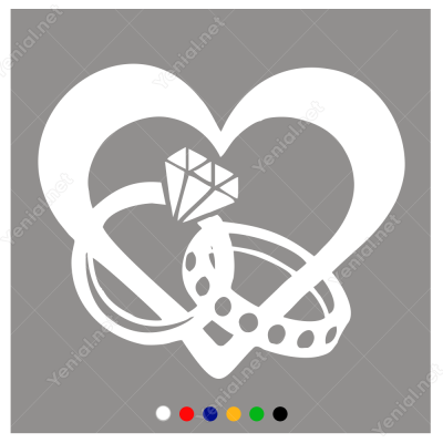 14 Şubat Sevgililer Günü Tektaş Ve Alyans 110x110cm Sticker