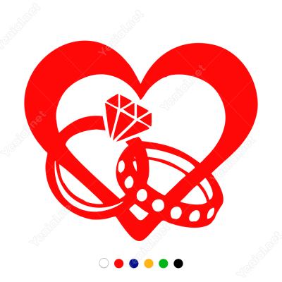 14 Şubat Sevgililer Günü Tektaş Ve Alyans 110x110cm Sticker