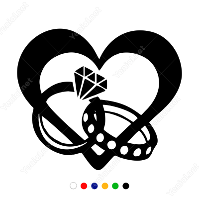 14 Şubat Sevgililer Günü Tektaş Ve Alyans 110x110cm Sticker