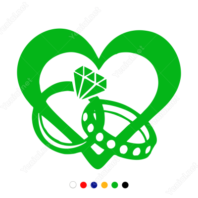 14 Şubat Sevgililer Günü Tektaş Ve Alyans 110x110cm Sticker