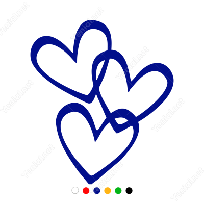 14 Şubat Sevgililer Günü Üç Kalp 110x110cm Sticker 14 Şubat Sevgililer Günü Üç Kalp 110x110cm Sticker