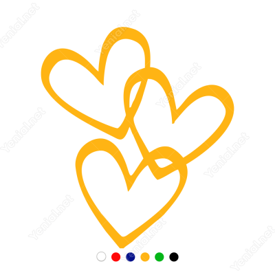 14 Şubat Sevgililer Günü Üç Kalp 110x110cm Sticker 14 Şubat Sevgililer Günü Üç Kalp 110x110cm Sticker
