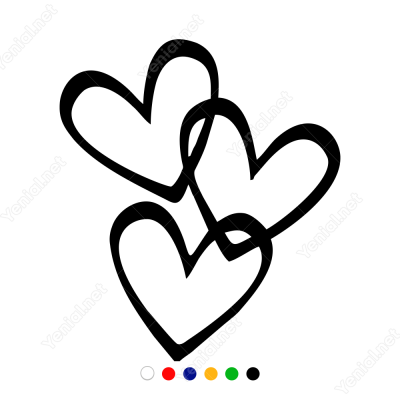 14 Şubat Sevgililer Günü Üç Kalp 110x110cm Sticker 14 Şubat Sevgililer Günü Üç Kalp 110x110cm Sticker