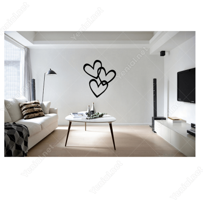 14 Şubat Sevgililer Günü Üç Kalp 110x110cm Sticker 14 Şubat Sevgililer Günü Üç Kalp 110x110cm Sticker