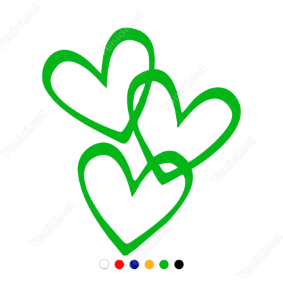 14 Şubat Sevgililer Günü Üç Kalp 110x110cm Sticker 14 Şubat Sevgililer Günü Üç Kalp 110x110cm Sticker