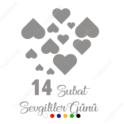 14 Şubat Sevgililer Günü Üst Üste Kalpler 110x110cm Sticker 14 Şubat Sevgililer Günü Üst Üste Kalpler 110x110cm Sticker