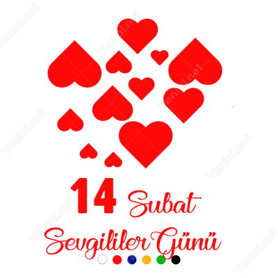 14 Şubat Sevgililer Günü Üst Üste Kalpler 110x110cm Sticker 14 Şubat Sevgililer Günü Üst Üste Kalpler 110x110cm Sticker