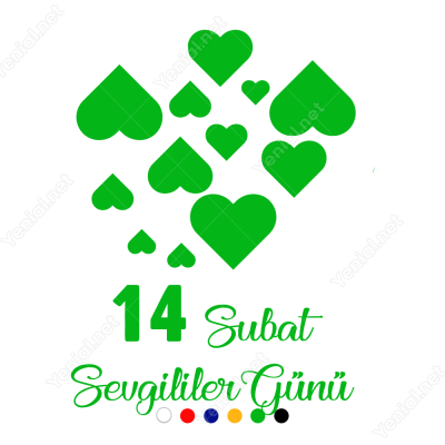 14 Şubat Sevgililer Günü Üst Üste Kalpler 110x110cm Sticker 14 Şubat Sevgililer Günü Üst Üste Kalpler 110x110cm Sticker