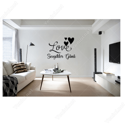 14 Şubat Sevgililer Love Yazısı 110x110cm Sticker Yapıştırma 14 Şubat Sevgililer Love Yazısı 110x110cm Sticker Yapıştırma