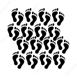 16 Adet  Ayak İzi Stickerı (15cm) Yapıştırması 