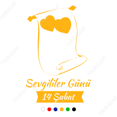 Sevgililer Günü 14 Şubat Yazısı 110x75cm Sticker Yapıştırma