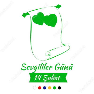 Sevgililer Günü 14 Şubat Yazısı 110x75cm Sticker Yapıştırma