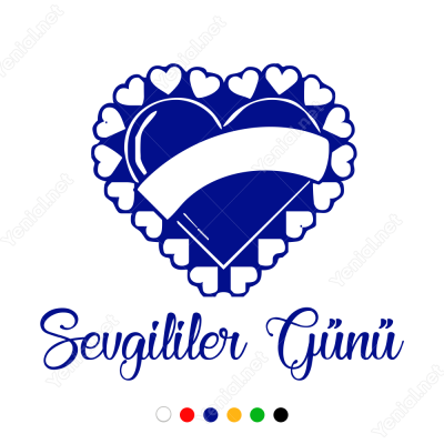 Sevgililer Günü Süslümeli Kalp Sticker Yapıştırma
