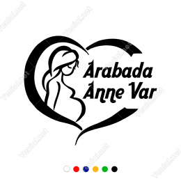  Arabada Anne Var Yazısı ve Kalp Stickeri Yapıştırması