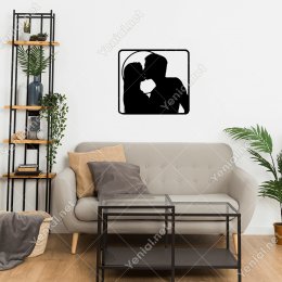 Ay Işığında Öpüşen Sevgililer Duvar Stickerı