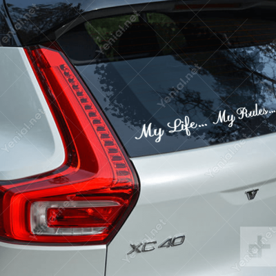 Benim Hayatım, Benim Kurallarım. My Life My Rules Araba Sticker Benim Hayatım, Benim Kurallarım. My Life My Rules Araba Sticker