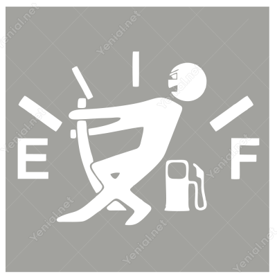 Benzin İbresini Geri Çekmeye Çalışan Adam Sticker Benzin İbresini Geri Çekmeye Çalışan Adam Sticker