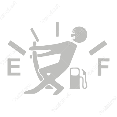 Benzin İbresini Geri Çekmeye Çalışan Adam Sticker Benzin İbresini Geri Çekmeye Çalışan Adam Sticker