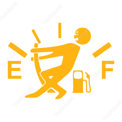 Benzin İbresini Geri Çekmeye Çalışan Adam Sticker Benzin İbresini Geri Çekmeye Çalışan Adam Sticker