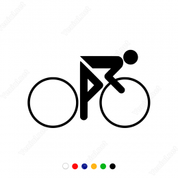 Bisiklet Süren Çocuk Sticker Yapıştırma