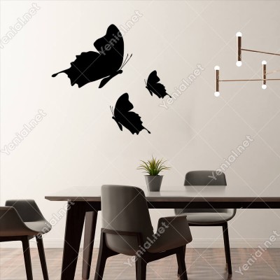 Büyük ve Küçük Kelebekler Duvar Sticker -  60x55cm