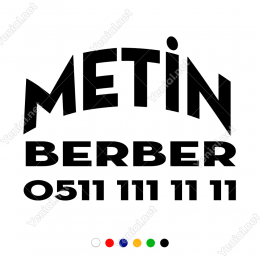 Firmaya Dükkana Özel Oval Berber Yazısı Stickerı Yapıştırma