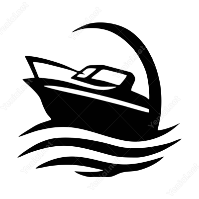 Hız Efektli Deniz Aracı (Tekne) Stickeri