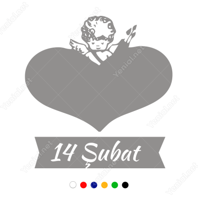 Kalp İçinde Sevgililer Günü Eros Sticker Yapıştırma Kalp İçinde Sevgililer Günü Eros Sticker Yapıştırma