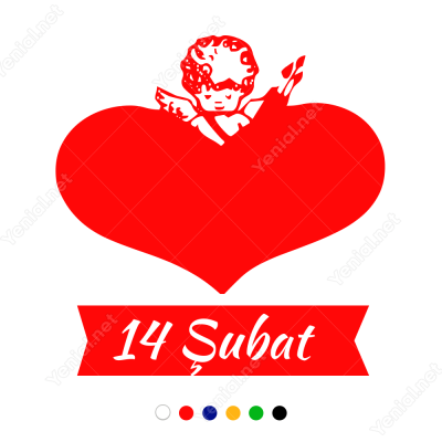 Kalp İçinde Sevgililer Günü Eros Sticker Yapıştırma Kalp İçinde Sevgililer Günü Eros Sticker Yapıştırma