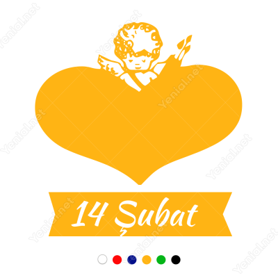 Kalp İçinde Sevgililer Günü Eros Sticker Yapıştırma Kalp İçinde Sevgililer Günü Eros Sticker Yapıştırma