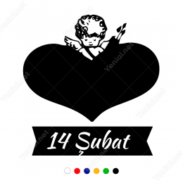 Kalp İçinde Sevgililer Günü Eros Sticker Yapıştırma