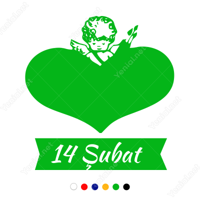 Kalp İçinde Sevgililer Günü Eros Sticker Yapıştırma Kalp İçinde Sevgililer Günü Eros Sticker Yapıştırma