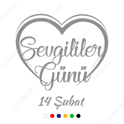 Kalp İçinde Sevgililer Günü Yazısı Sticker Yapıştırma Kalp İçinde Sevgililer Günü Yazısı Sticker Yapıştırma