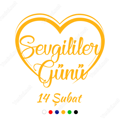 Kalp İçinde Sevgililer Günü Yazısı Sticker Yapıştırma Kalp İçinde Sevgililer Günü Yazısı Sticker Yapıştırma
