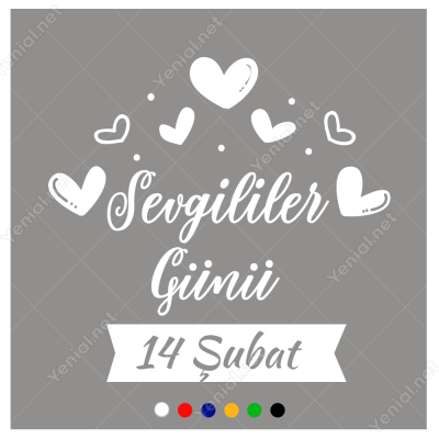 Kalpler Sevgililer Günü Yazısı Sticker Yapıştırma