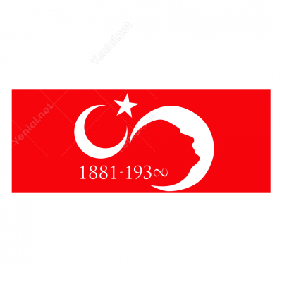 Kırmızı Zeminli Atatürk Ay Yıldızlı Bayrak Sticker