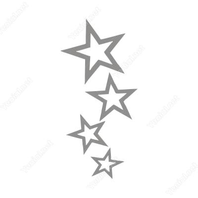 Küçükten Büyüğe Doğru Yıldız Sticker Yapıştırma