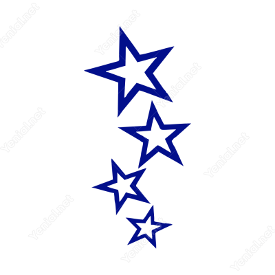 Küçükten Büyüğe Doğru Yıldız Sticker Yapıştırma