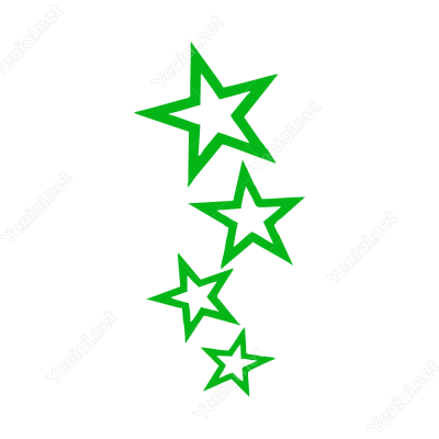 Küçükten Büyüğe Doğru Yıldız Sticker Yapıştırma