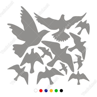 Kuş Sürüsü Uçuşan Kuşlar Serisi Duvar Sticker Yapıştırma Kuş Sürüsü Uçuşan Kuşlar Serisi Duvar Sticker Yapıştırma