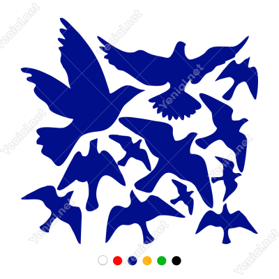 Kuş Sürüsü Uçuşan Kuşlar Serisi Duvar Sticker Yapıştırma Kuş Sürüsü Uçuşan Kuşlar Serisi Duvar Sticker Yapıştırma