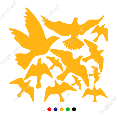 Kuş Sürüsü Uçuşan Kuşlar Serisi Duvar Sticker Yapıştırma Kuş Sürüsü Uçuşan Kuşlar Serisi Duvar Sticker Yapıştırma