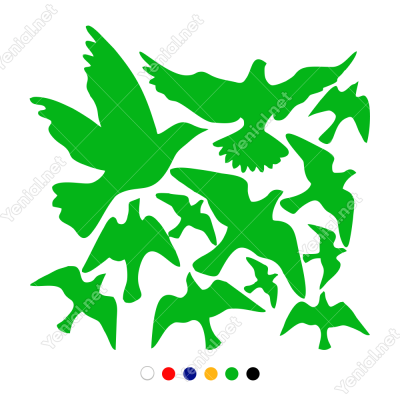 Kuş Sürüsü Uçuşan Kuşlar Serisi Duvar Sticker Yapıştırma Kuş Sürüsü Uçuşan Kuşlar Serisi Duvar Sticker Yapıştırma