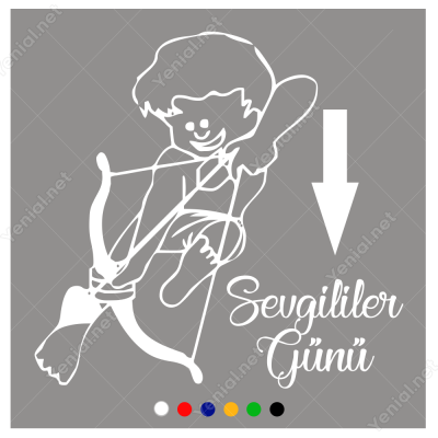 Sevgililer Günü Aşağı Doğru Ok Atan Eros Sticker